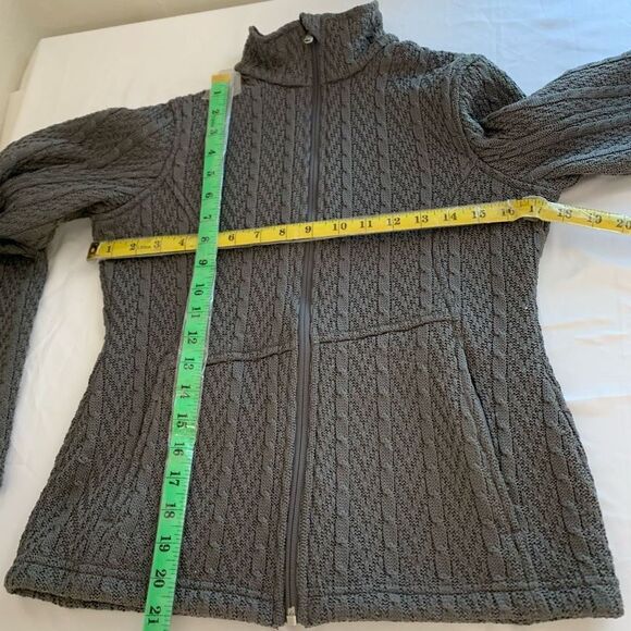 SPYDER major gray sweater jacket cable full zip Sz small s - Picture 8 of 9